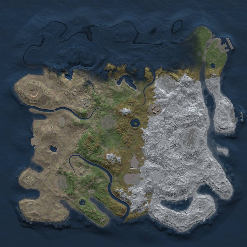 Rust Map: Procedural Map, Size: 4000, Seed: 2536984, 14 Monuments