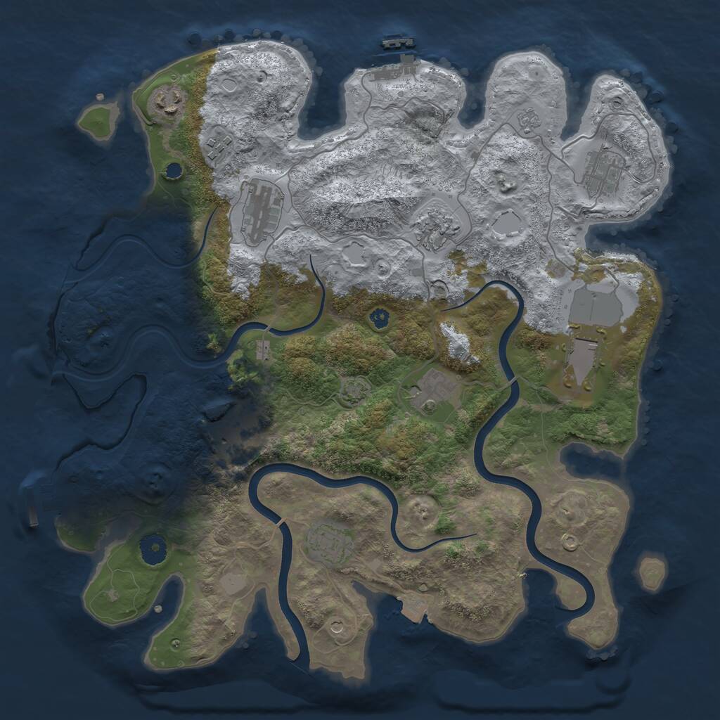 Rust Map: Procedural Map, Size: 3700, Seed: 9108364, 15 Monuments