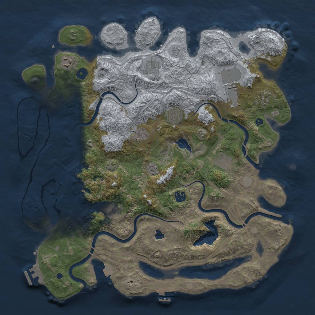Rust Map: Procedural Map, Size: 4250, Seed: 8830, 16 Monuments