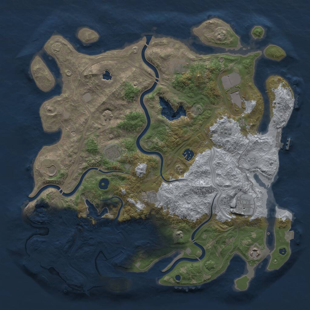 Rust Map: Procedural Map, Size: 4250, Seed: 651937797, 15 Monuments