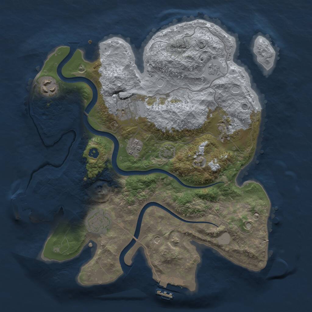 Rust Map: Procedural Map, Size: 3000, Seed: 9108364, 11 Monuments