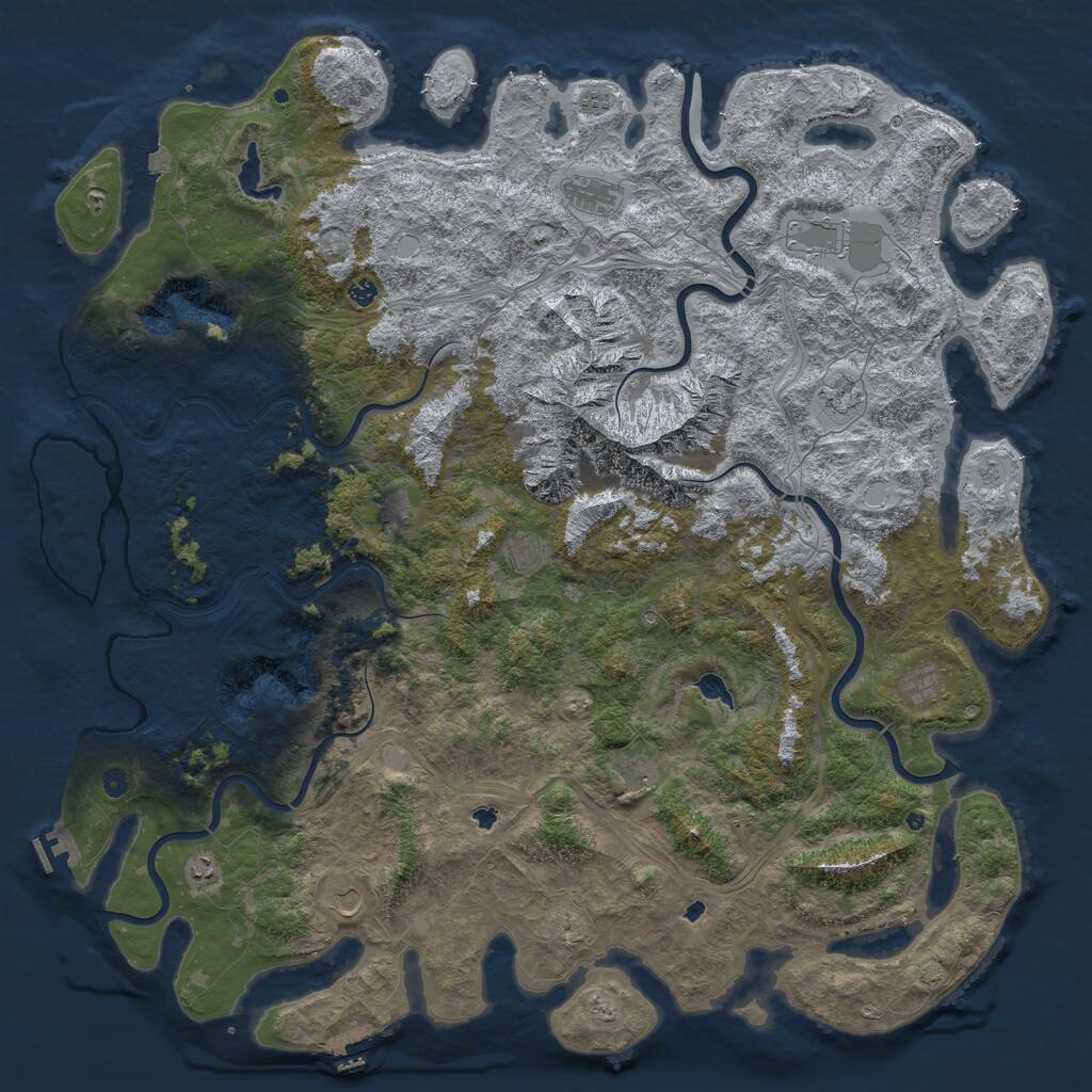 Rust Map: Procedural Map, Size: 6000, Seed: 11548, 17 Monuments