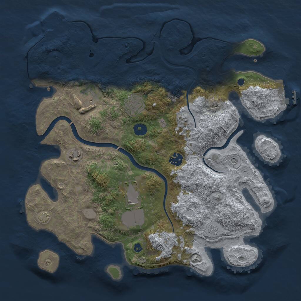 Rust Map: Procedural Map, Size: 3500, Seed: 17483922, 12 Monuments