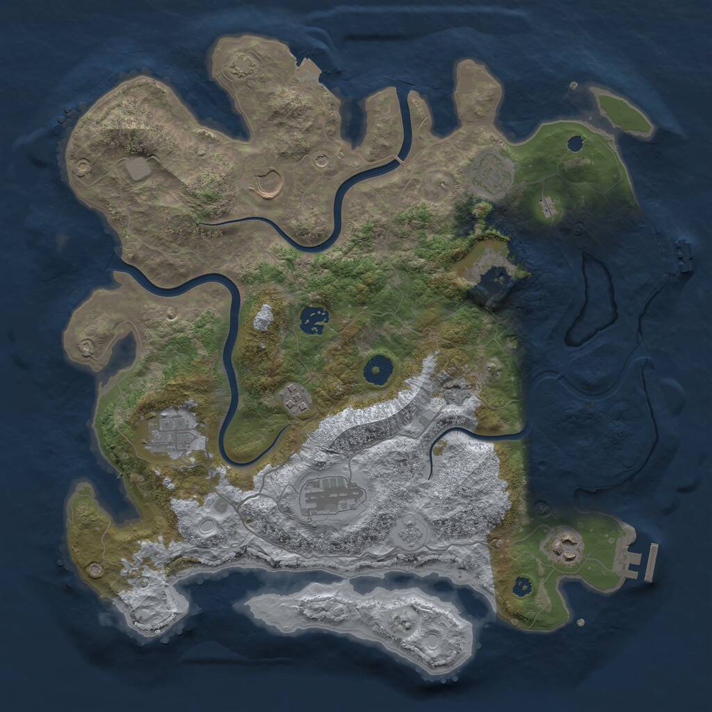 Rust Map: Procedural Map, Size: 3700, Seed: 14543090, 14 Monuments