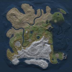 Thumbnail Rust Map: Procedural Map, Size: 3700, Seed: 14543090, 14 Monuments