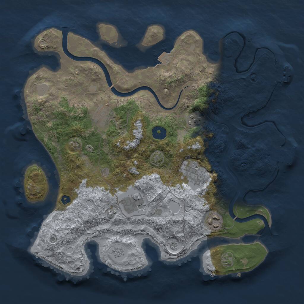 Rust Map: Procedural Map, Size: 3250, Seed: 1448196246, 11 Monuments