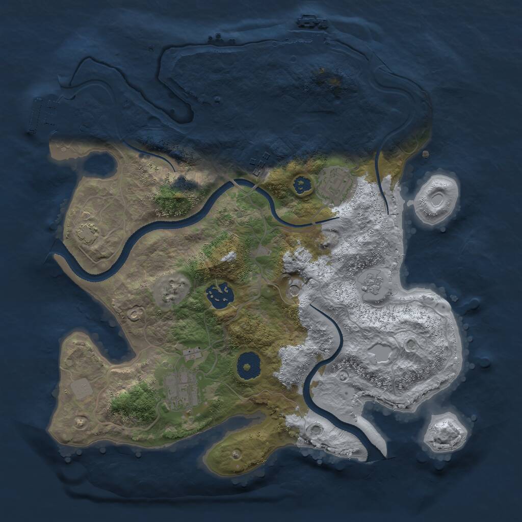 Rust Map: Procedural Map, Size: 3000, Seed: 62384246, 10 Monuments