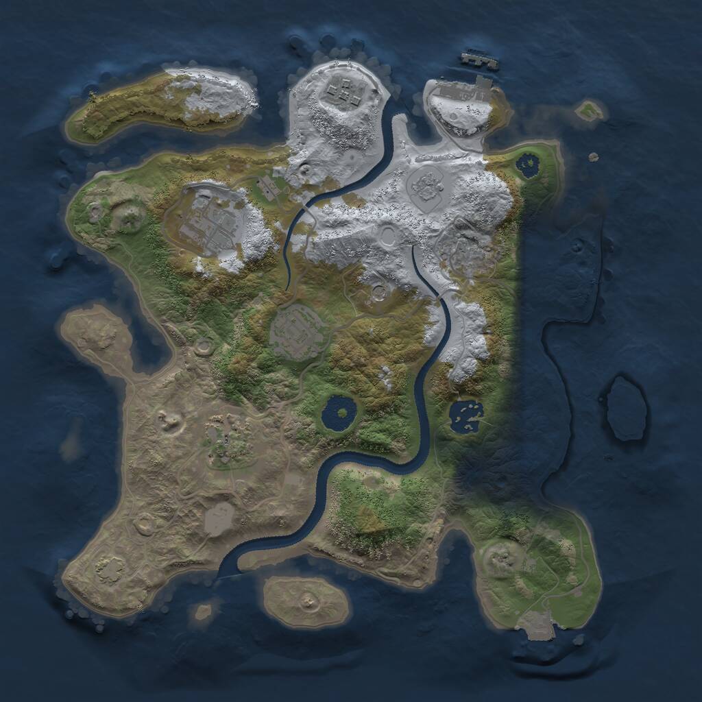 Rust Map: Procedural Map, Size: 3000, Seed: 35635426, 10 Monuments