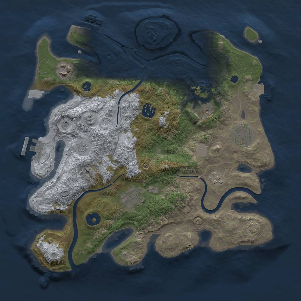 Rust Map: Procedural Map, Size: 3250, Seed: 293149, 12 Monuments