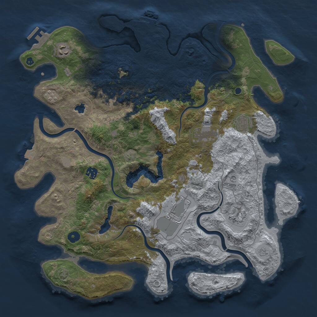 Rust Map: Procedural Map, Size: 4096, Seed: 79941861, 14 Monuments