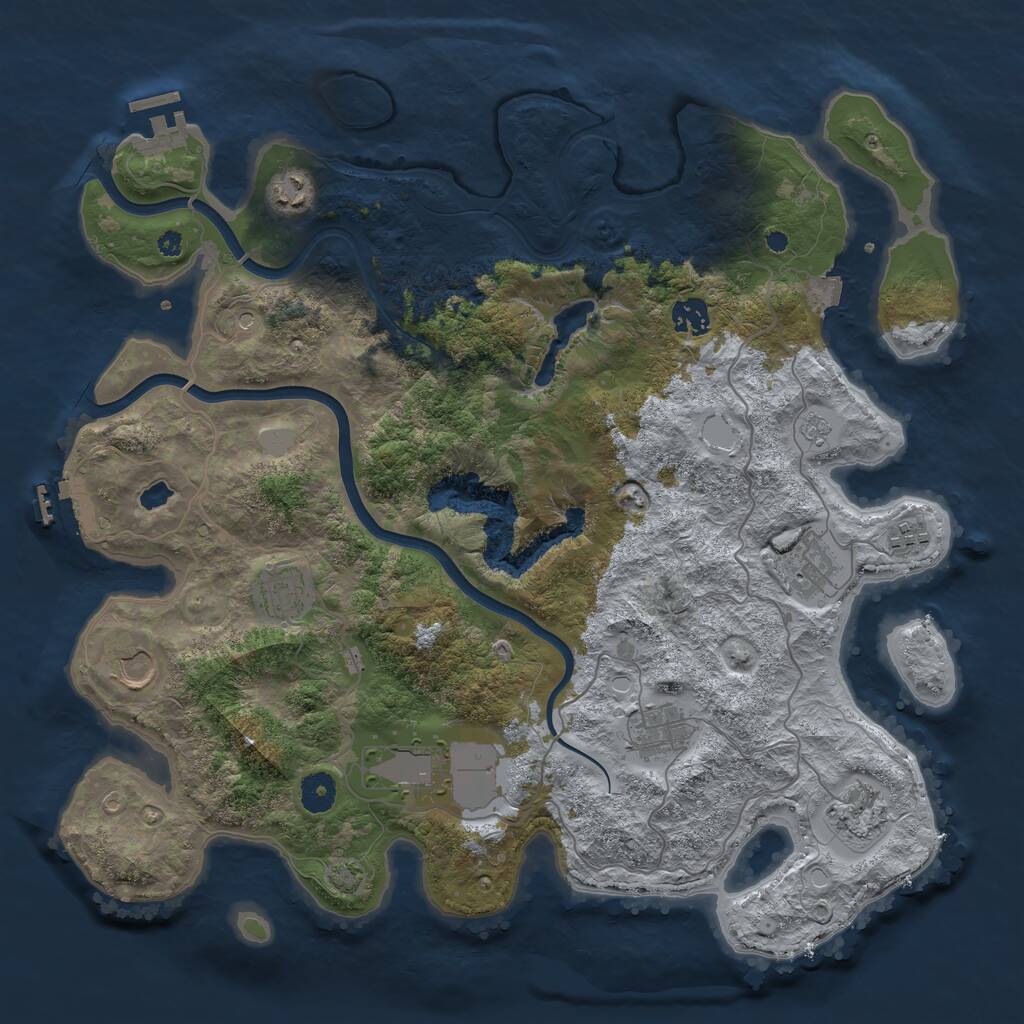 Rust Map: Procedural Map, Size: 4000, Seed: 1912767785, 15 Monuments