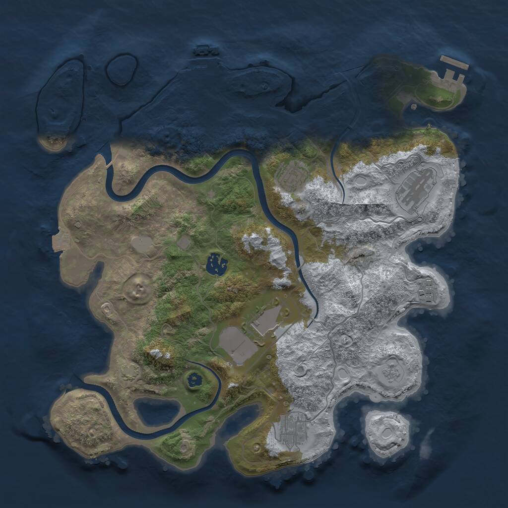 Rust Map: Procedural Map, Size: 3500, Seed: 415457005, 11 Monuments