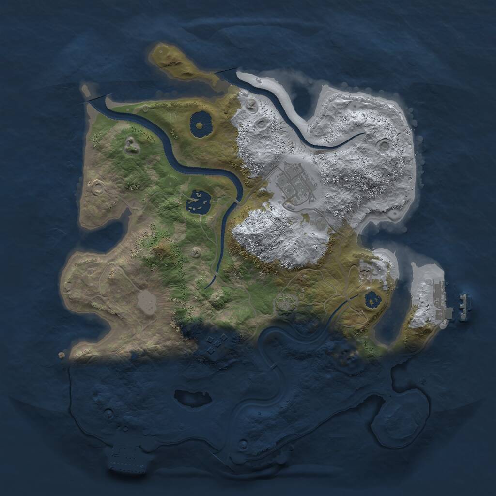 Rust Map: Procedural Map, Size: 3000, Seed: 1065747038, 8 Monuments
