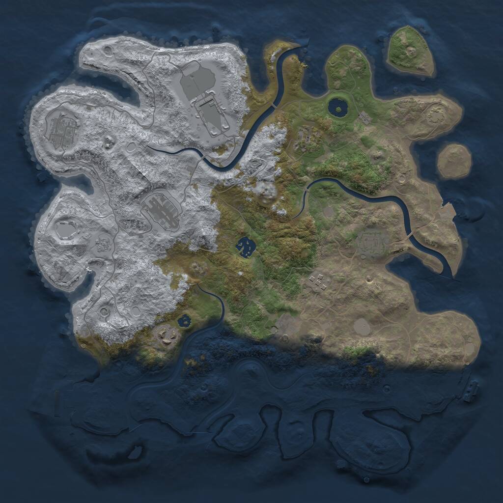 Rust Map: Procedural Map, Size: 3900, Seed: 1497659923, 15 Monuments