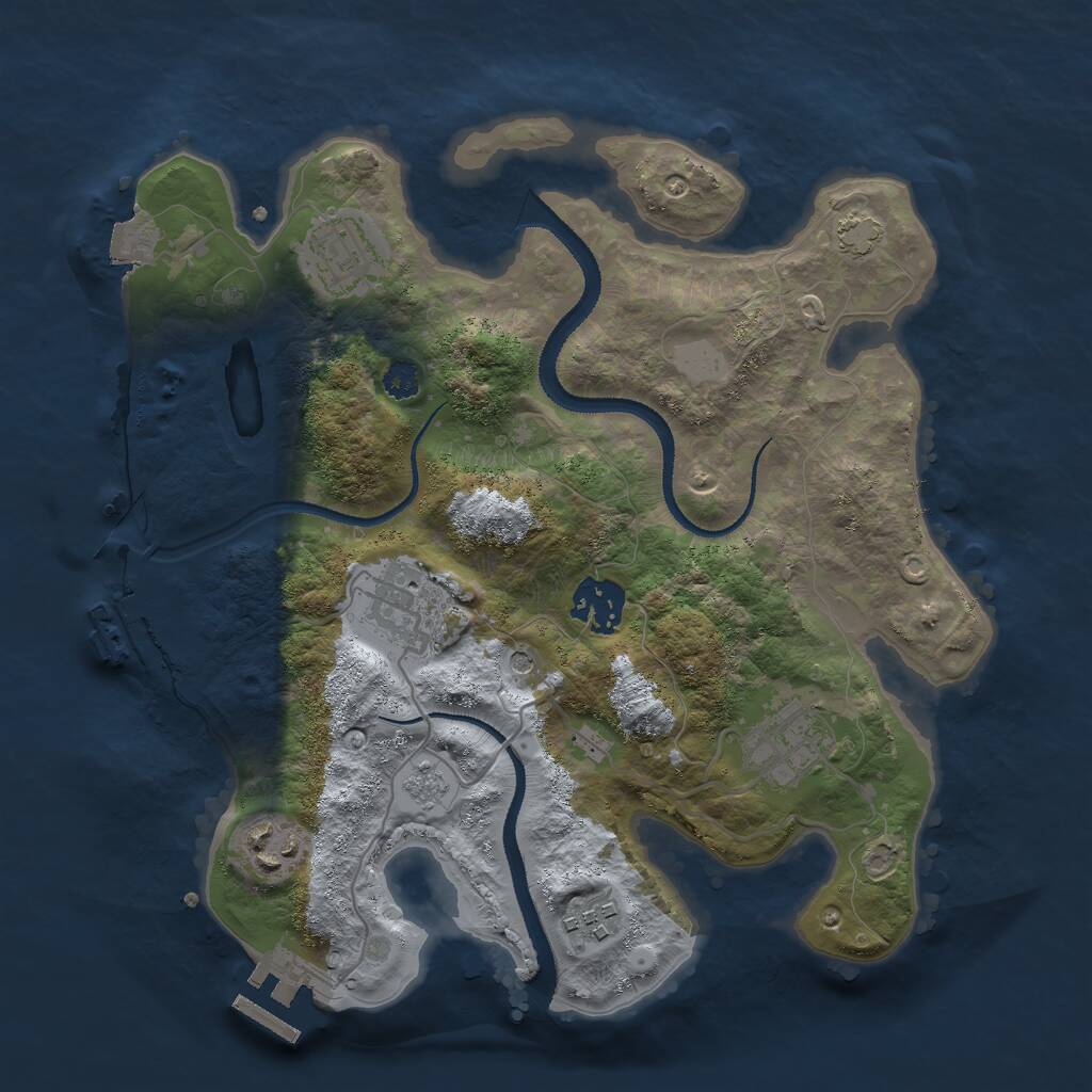 Rust Map: Procedural Map, Size: 3000, Seed: 2375469, 12 Monuments