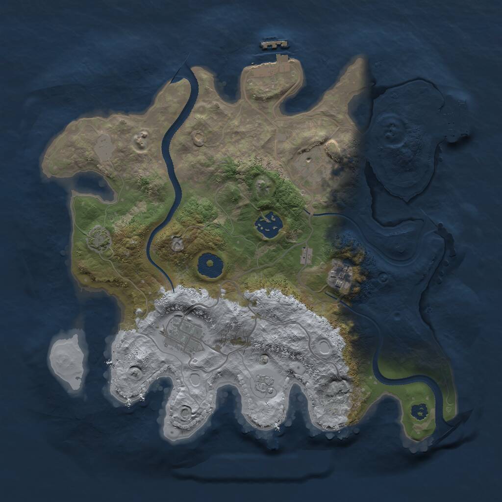 Rust Map: Procedural Map, Size: 3000, Seed: 8225, 9 Monuments