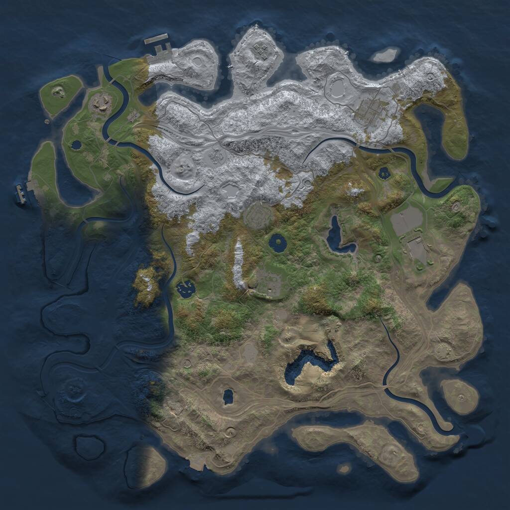 Rust Map: Procedural Map, Size: 4250, Seed: 1734030041, 13 Monuments