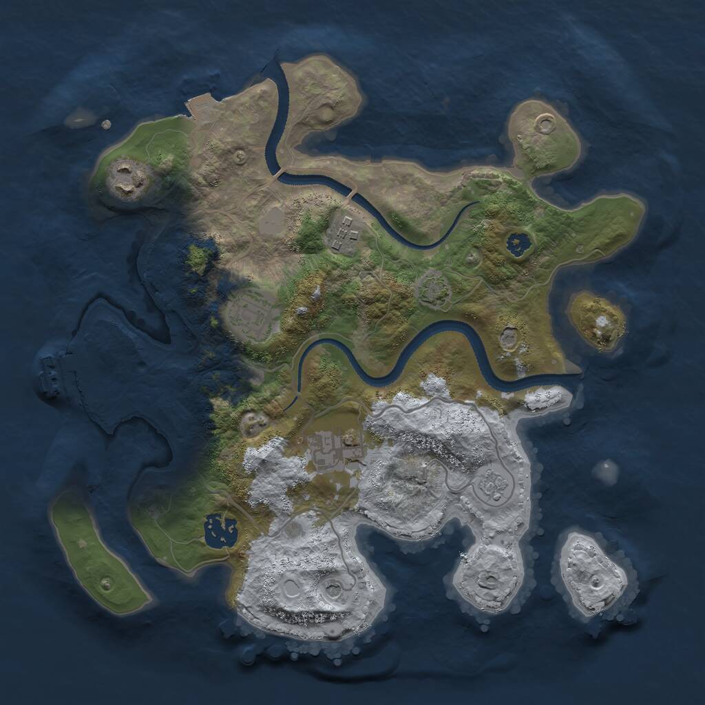 Rust Map: Procedural Map, Size: 3000, Seed: 1161, 10 Monuments
