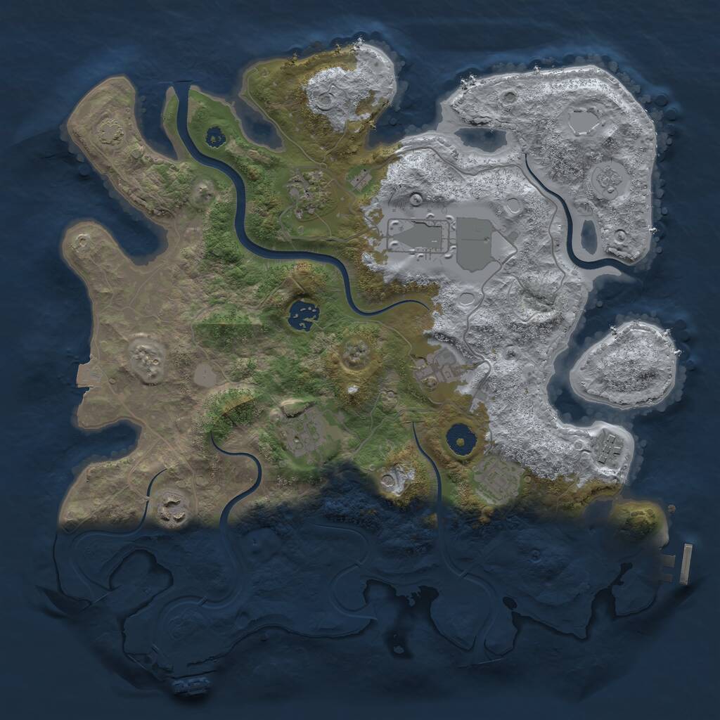 Rust Map: Procedural Map, Size: 3600, Seed: 2103, 14 Monuments