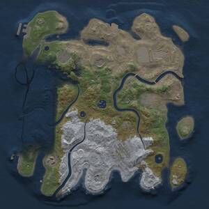 Thumbnail Rust Map: Procedural Map, Size: 3500, Seed: 925181944, 14 Monuments