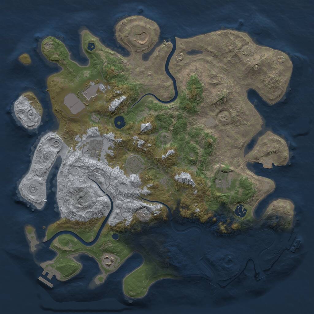 Rust Map: Procedural Map, Size: 3900, Seed: 1939413717, 14 Monuments