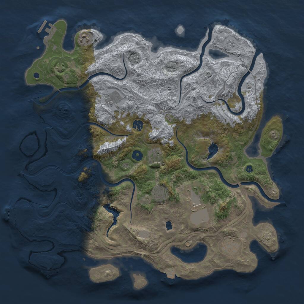 Rust Map: Procedural Map, Size: 4300, Seed: 7734, 14 Monuments