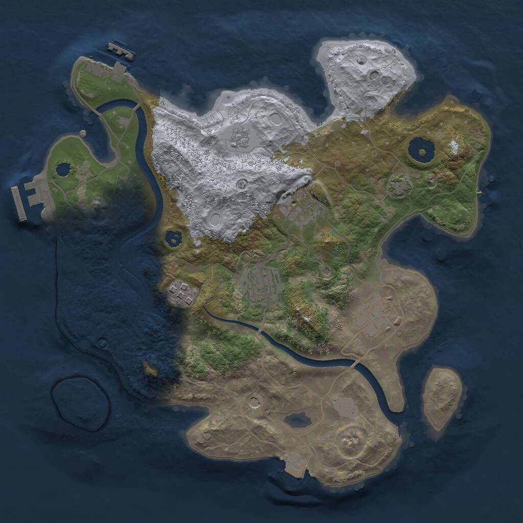 Rust Map: Procedural Map, Size: 3000, Seed: 1308712269, 10 Monuments