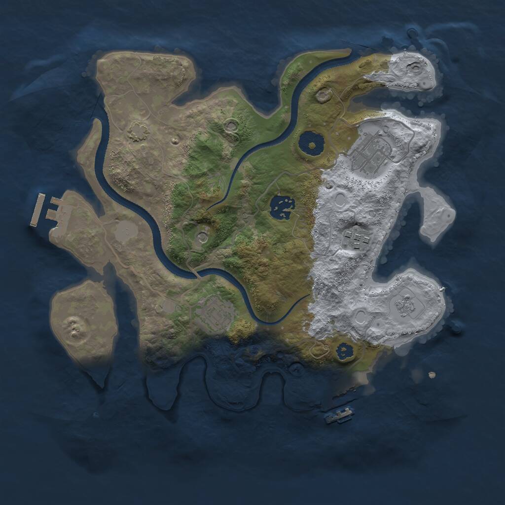 Rust Map: Procedural Map, Size: 3000, Seed: 18380, 10 Monuments