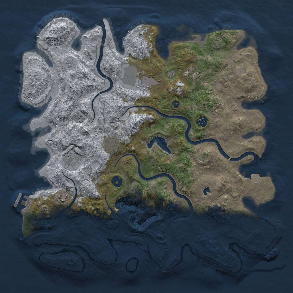Rust Map: Procedural Map, Size: 4000, Seed: 255010810, 13 Monuments