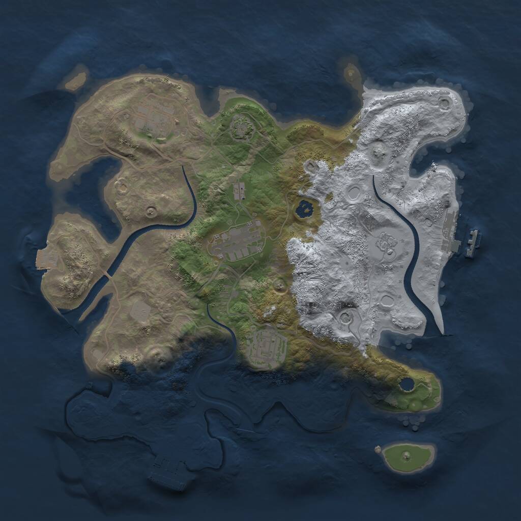 Rust Map: Procedural Map, Size: 3000, Seed: 1470424573, 9 Monuments