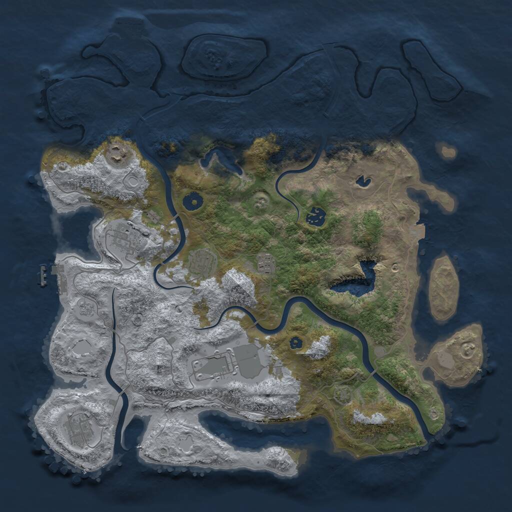 Rust Map: Procedural Map, Size: 4000, Seed: 25896, 12 Monuments