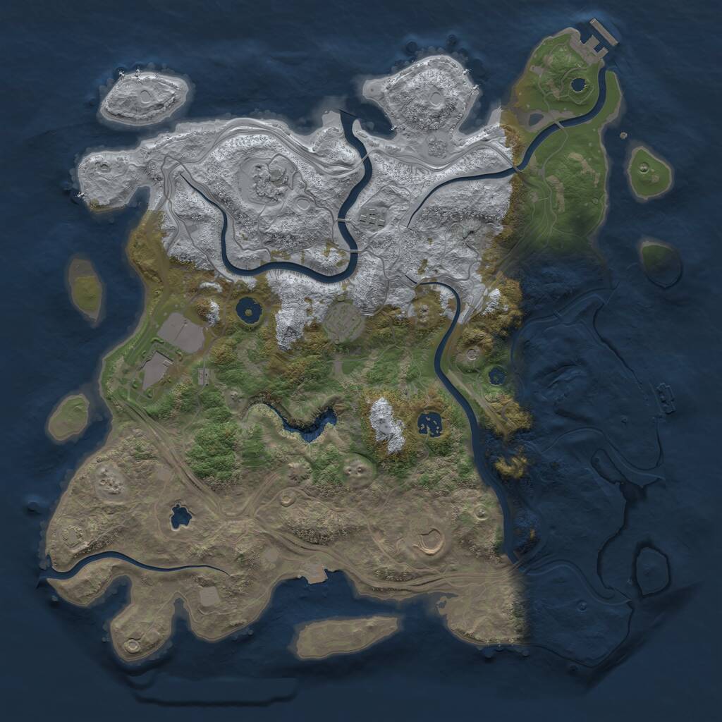 Rust Map: Procedural Map, Size: 4250, Seed: 5477, 12 Monuments