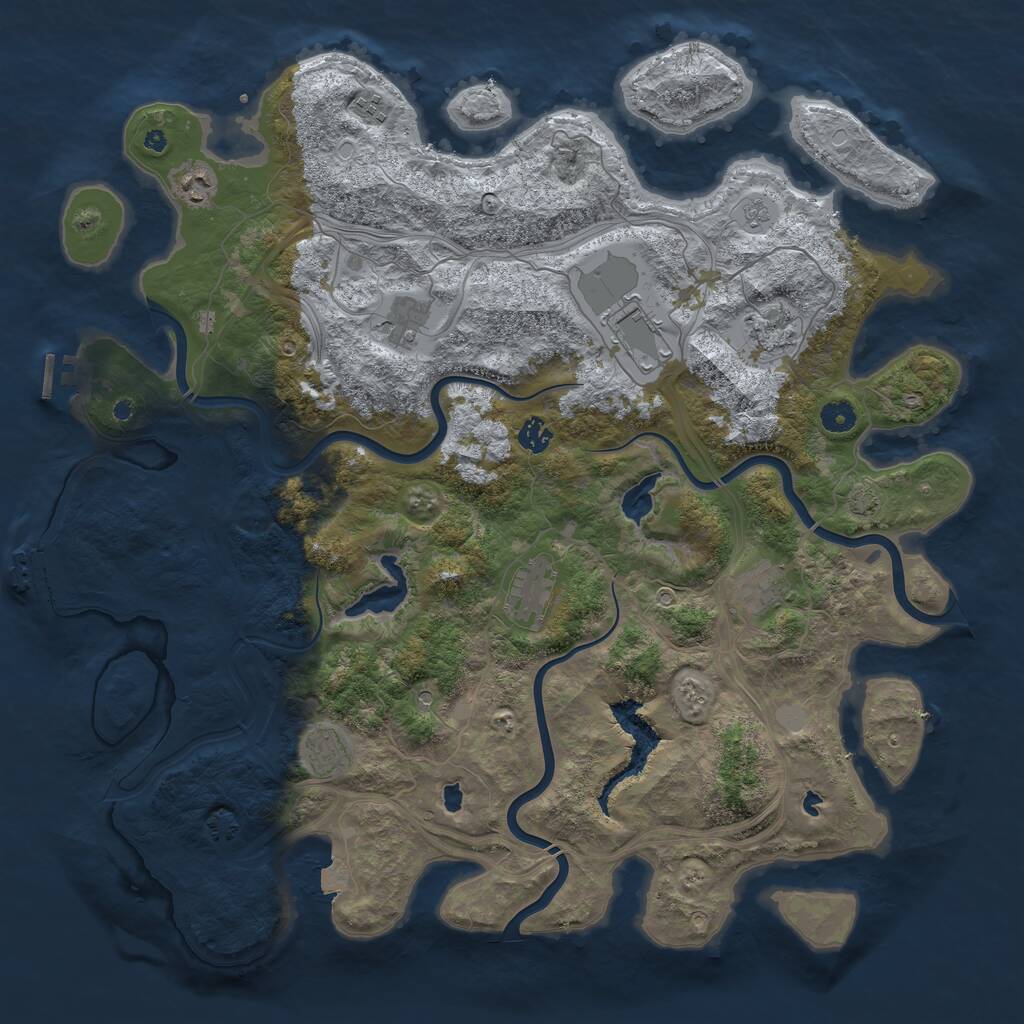Rust Map: Procedural Map, Size: 4590, Seed: 1, 15 Monuments