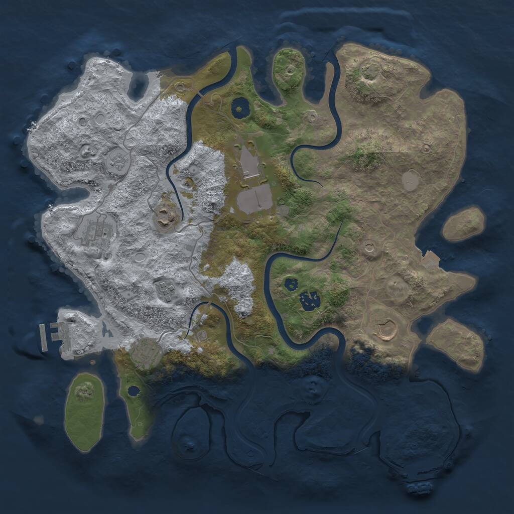 Rust Map: Procedural Map, Size: 3750, Seed: 981252345, 13 Monuments