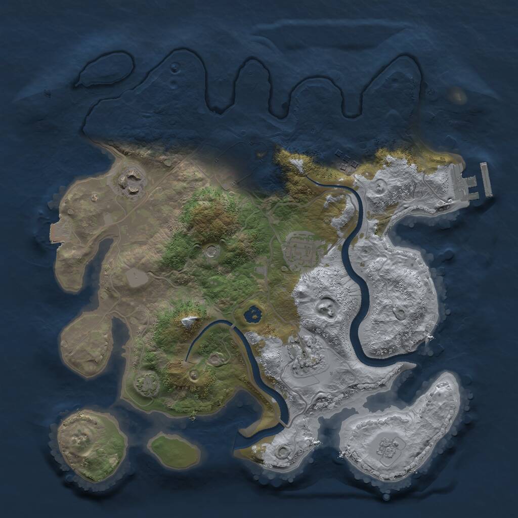 Rust Map: Procedural Map, Size: 3000, Seed: 40759287, 10 Monuments