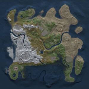 Thumbnail Rust Map: Procedural Map, Size: 3750, Seed: 1438724292, 15 Monuments