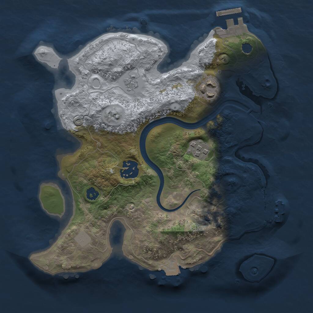 Rust Map: Procedural Map, Size: 2500, Seed: 27119049, 7 Monuments