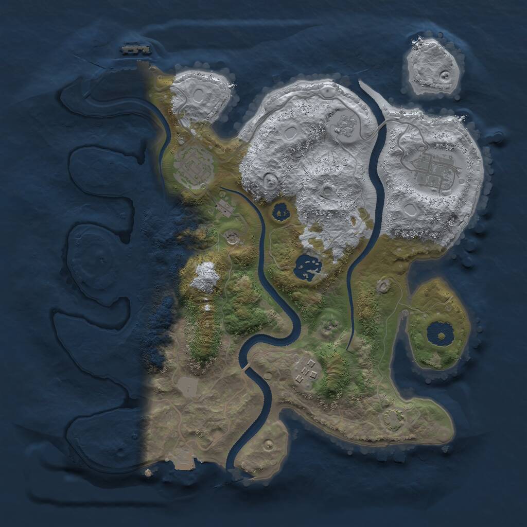 Rust Map: Procedural Map, Size: 3000, Seed: 310, 9 Monuments