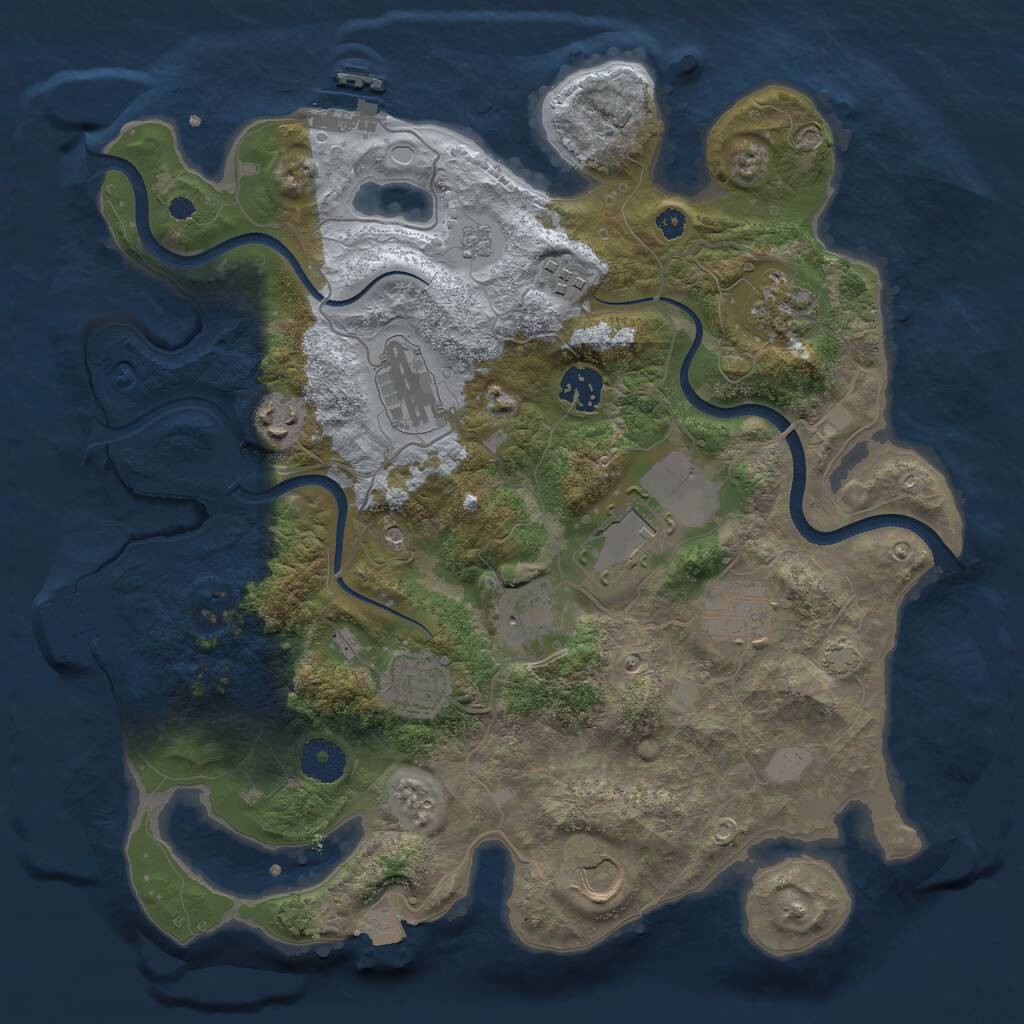 Rust Map: Procedural Map, Size: 3500, Seed: 1537974280, 16 Monuments