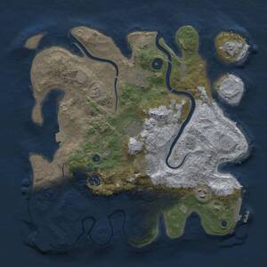 Thumbnail Rust Map: Procedural Map, Size: 3500, Seed: 1933855784, 12 Monuments