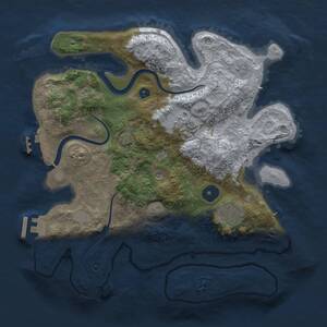 Thumbnail Rust Map: Procedural Map, Size: 3000, Seed: 6485615, 8 Monuments