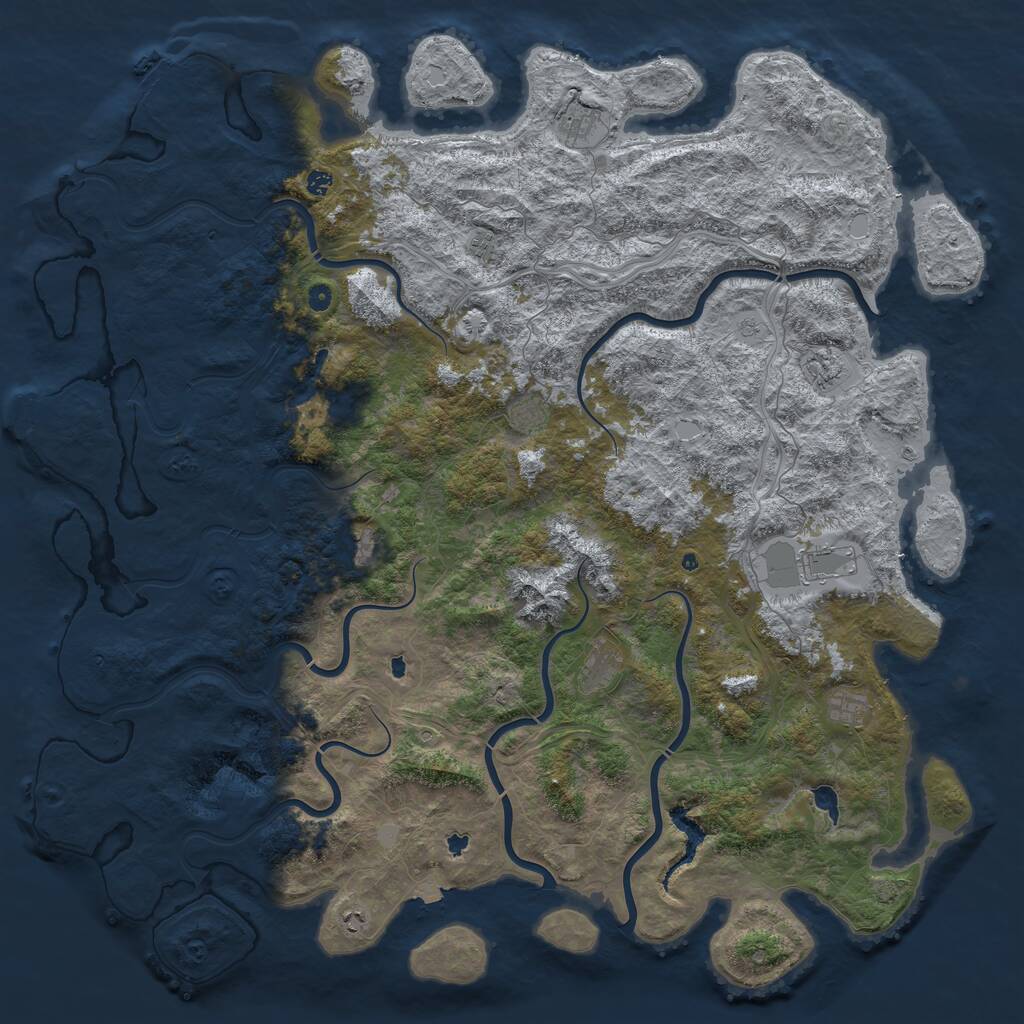 Rust Map: Procedural Map, Size: 6000, Seed: 1469453463, 16 Monuments