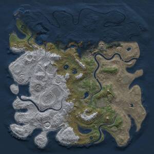 Thumbnail Rust Map: Procedural Map, Size: 4500, Seed: 52123094, 14 Monuments