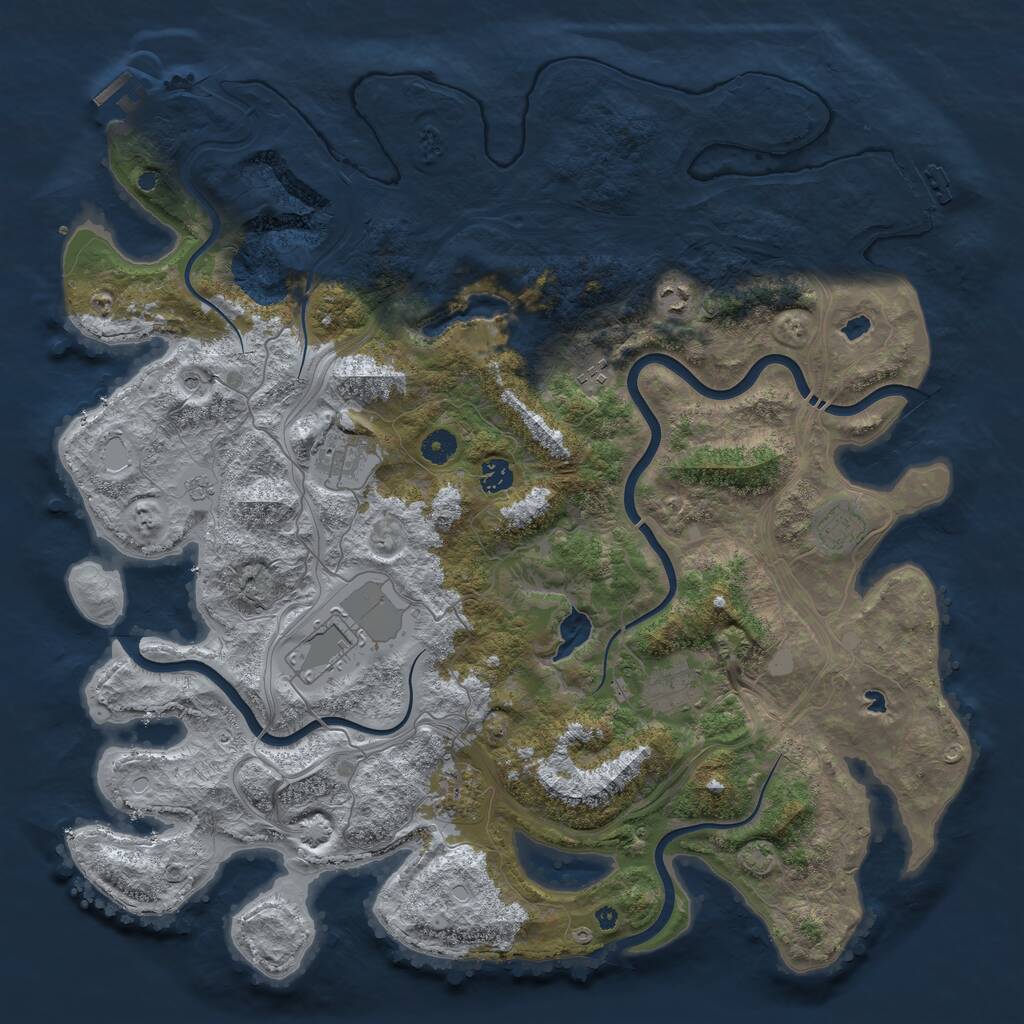 Rust Map: Procedural Map, Size: 4500, Seed: 52123094, 14 Monuments