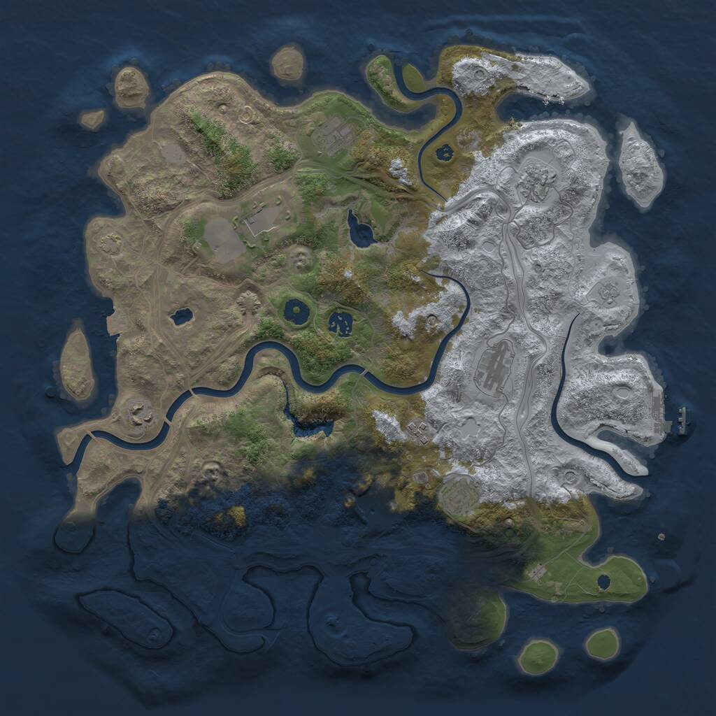 Rust Map: Procedural Map, Size: 4250, Seed: 953788727, 14 Monuments