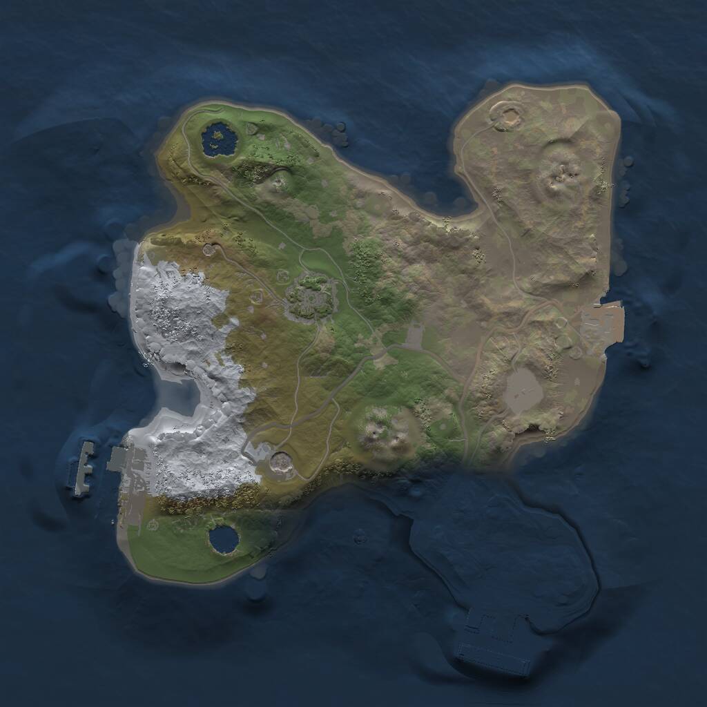 Rust Map: Procedural Map, Size: 2000, Seed: 649861369, 5 Monuments