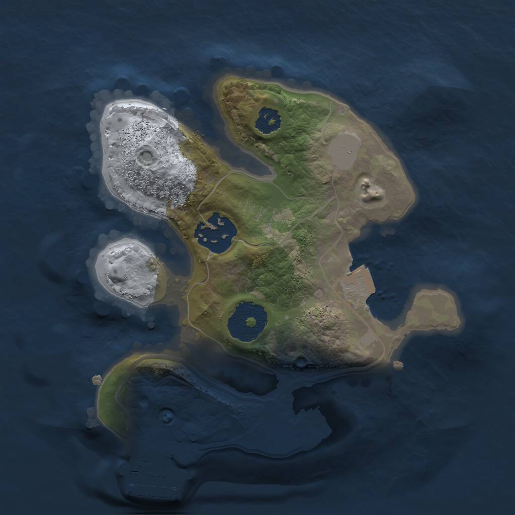 Rust Map: Procedural Map, Size: 2000, Seed: 301288876, 3 Monuments