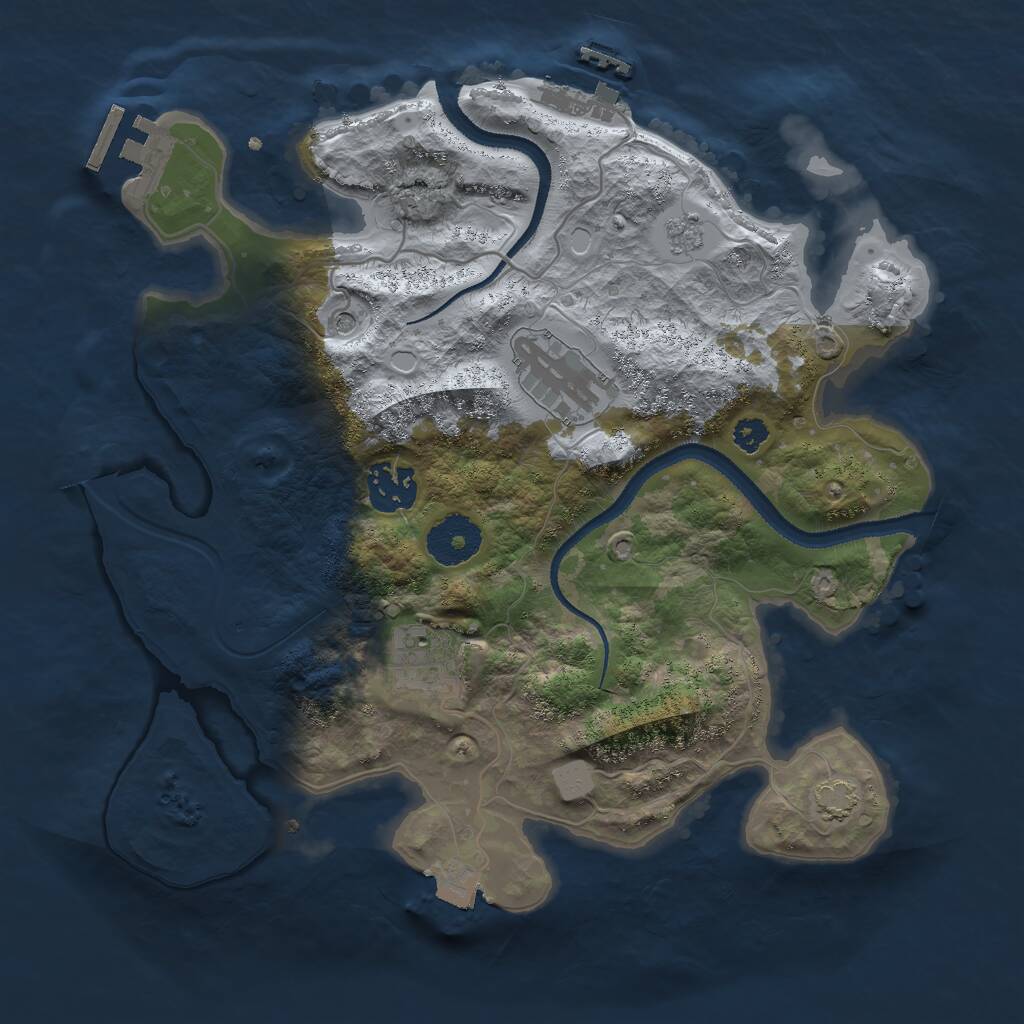 Rust Map: Procedural Map, Size: 3000, Seed: 1568920191, 9 Monuments