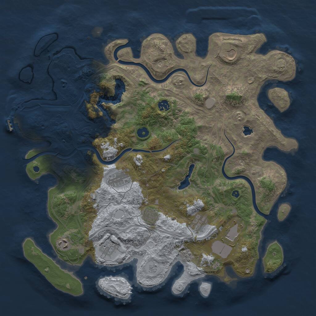 Rust Map: Procedural Map, Size: 4250, Seed: 85630, 14 Monuments