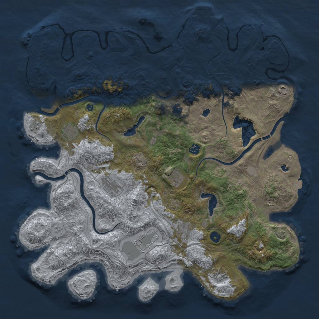 Rust Map: Procedural Map, Size: 4500, Seed: 4763, 15 Monuments